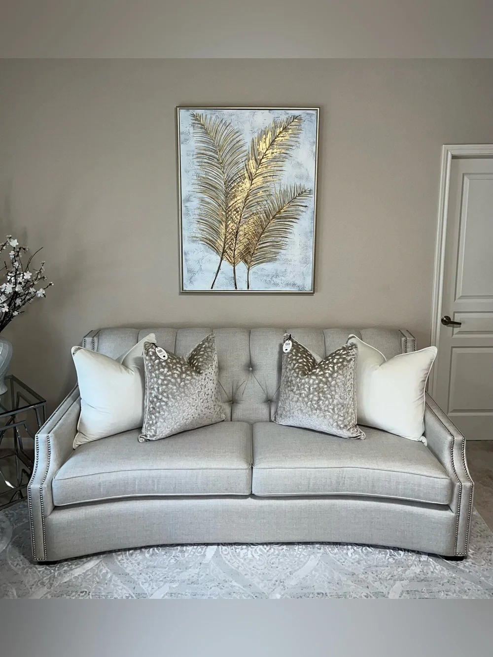 1-NWT CALLISTO HOME GOLD GRAY LEOPARD DESIGN LUXURY DECORATIVE PILLOW(T02753F11)